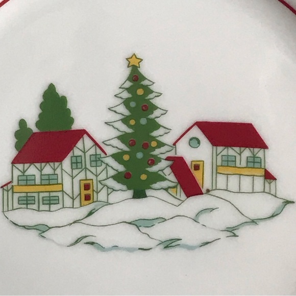 Set of 4 “Christmas Sampler” Appetizer/Salad 7.5" Plates By SAKS FIFTH AVE - VTG - Picture 7 of 16